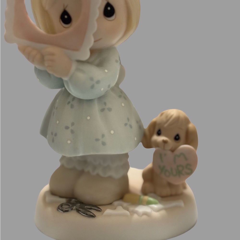 Adorable Precious Moments “You Complete My Heart” Figurine with Dog and Heart